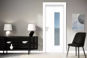 Melamin Karizma Camlı Beyaz2 İç Oda Kapısı