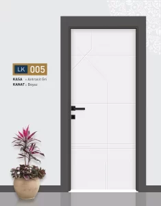 Pvc Kaplı Oda Kapısı Temel Seri TPL 58 Beyaz