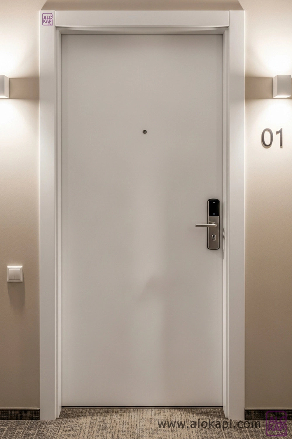 Yangına Dayanıklı Otel Kapısı Melamin 04 Beyaz