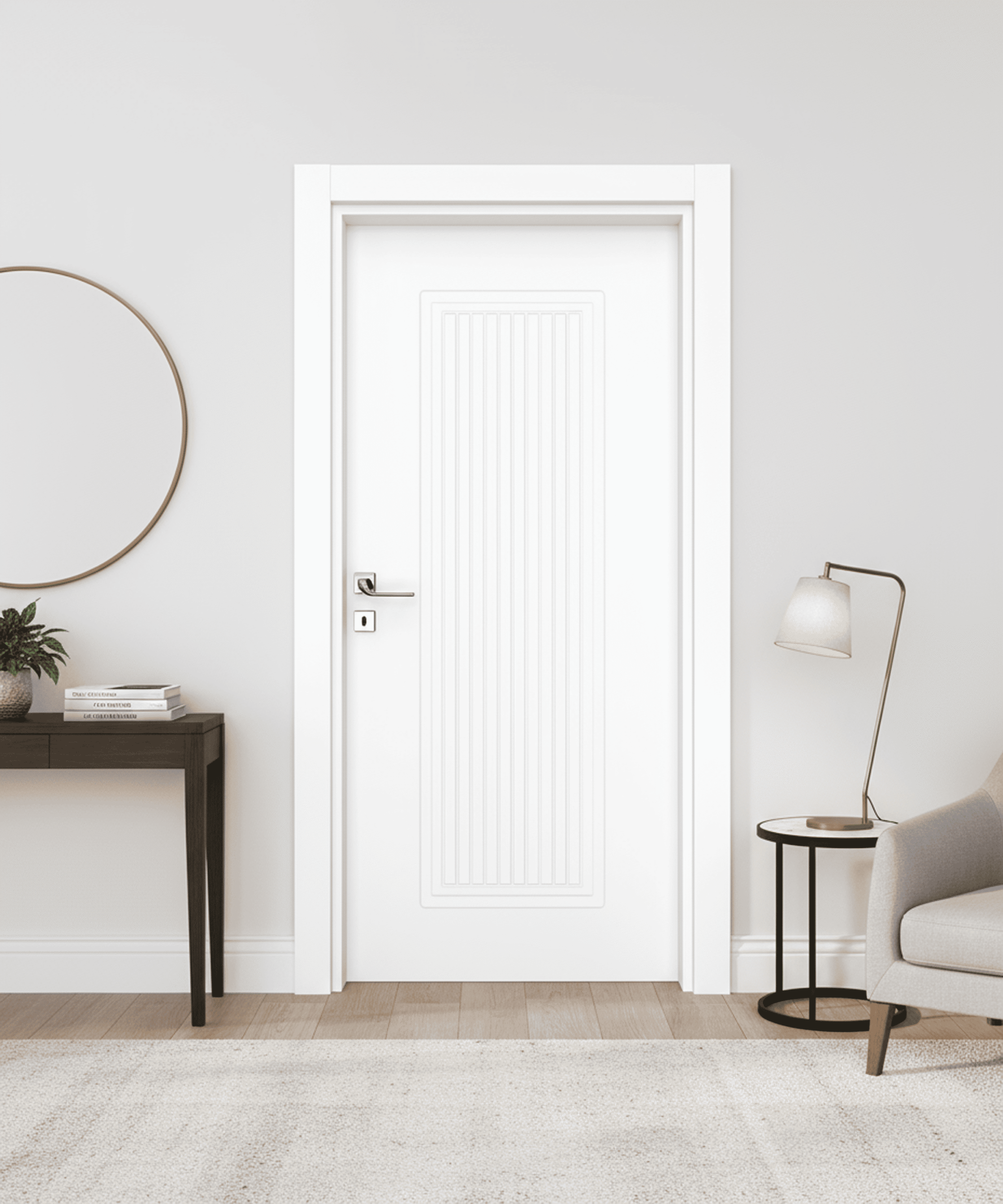 Melamin Uni Beyaz15 iç Oda Kapısı